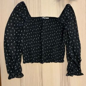 Black Smock Blouse